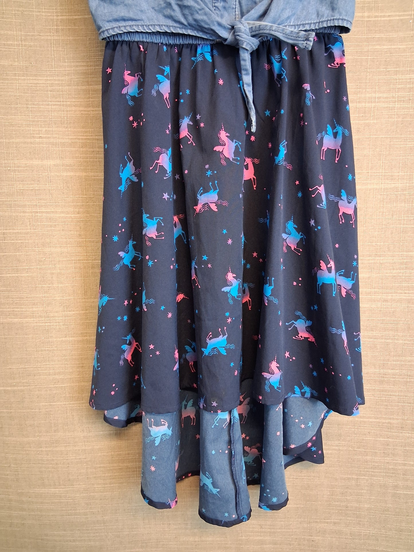 Blue Zoo Girls Unicorn Blue Hi Lo Hem Dress Age 8 Years