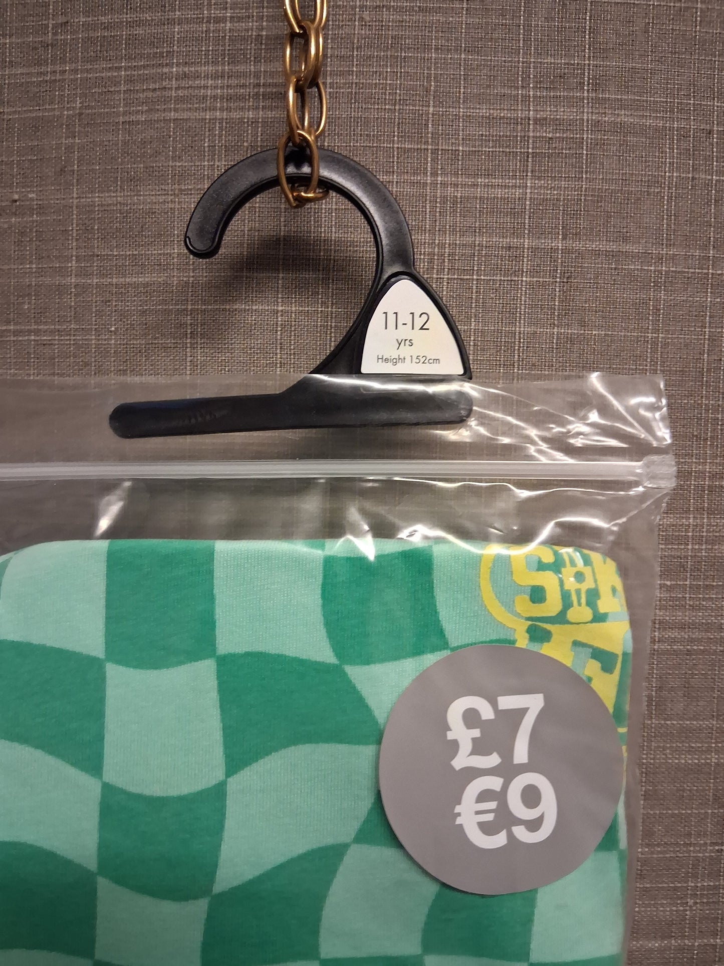F&F Boys Green Check Pyjama PJs Shorts Set Age 11-12 Years New