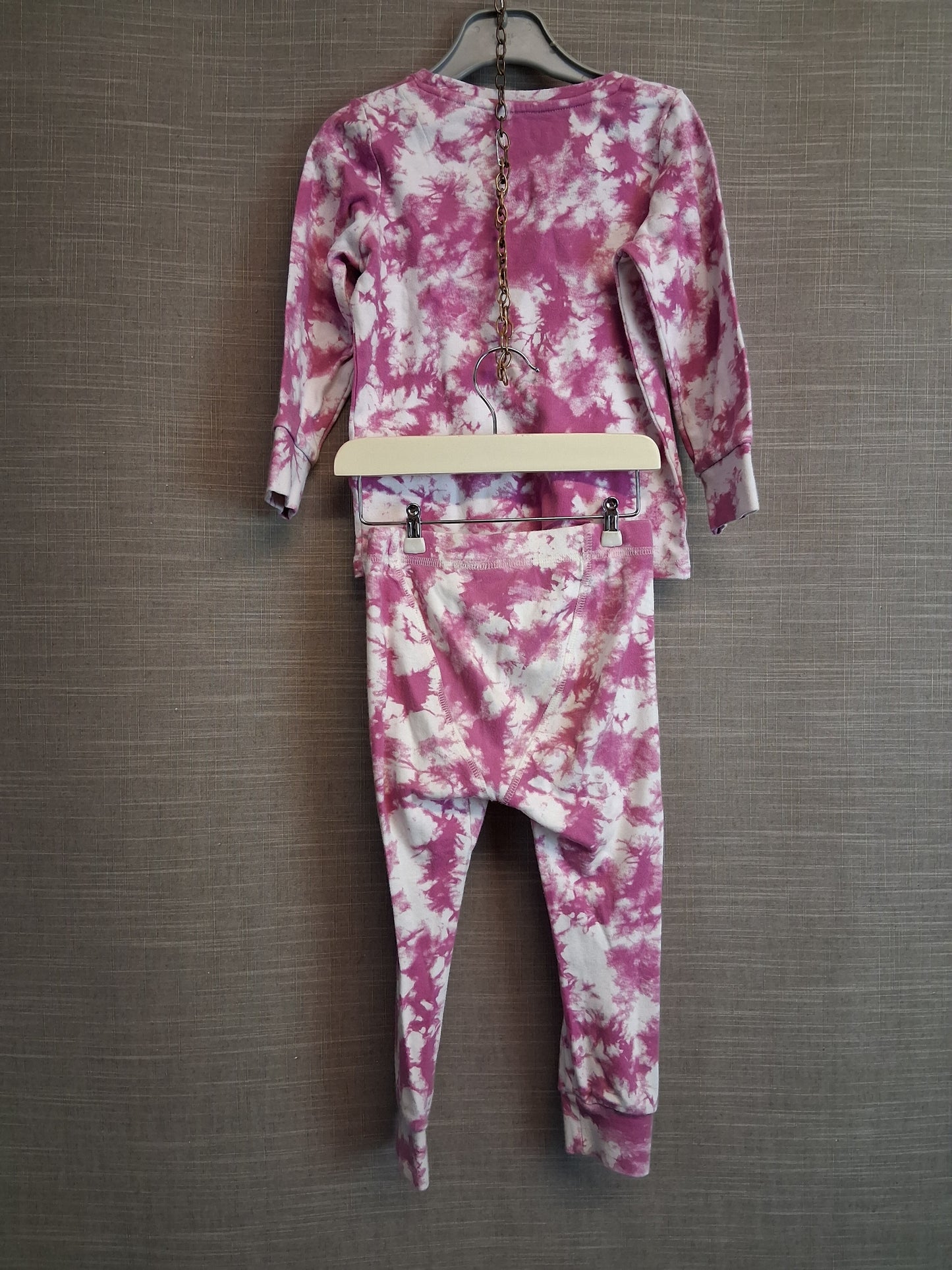 Next Girls Pyjamas PJs 2 Piece Set Pink Tie Dye Age 3-4 Years