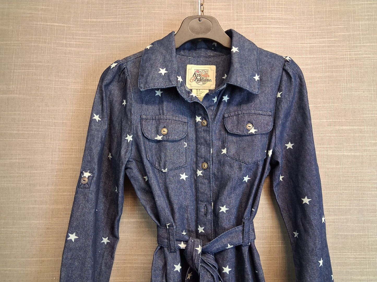 Arabella and Addison Girls Blue Denim Dress Age 7-8 Years Darkwash