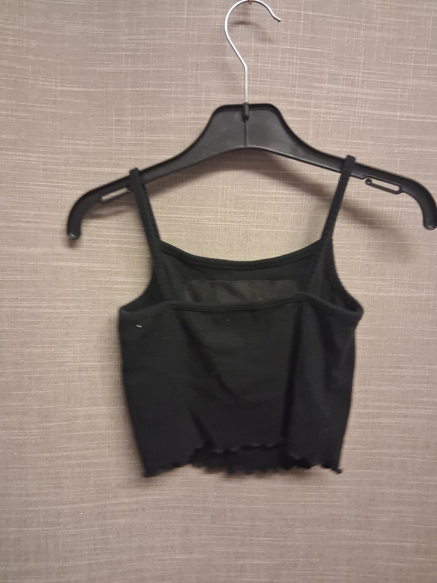 River Island Girls Black Ribbed Crop Vest Top Age 7-8 Years
