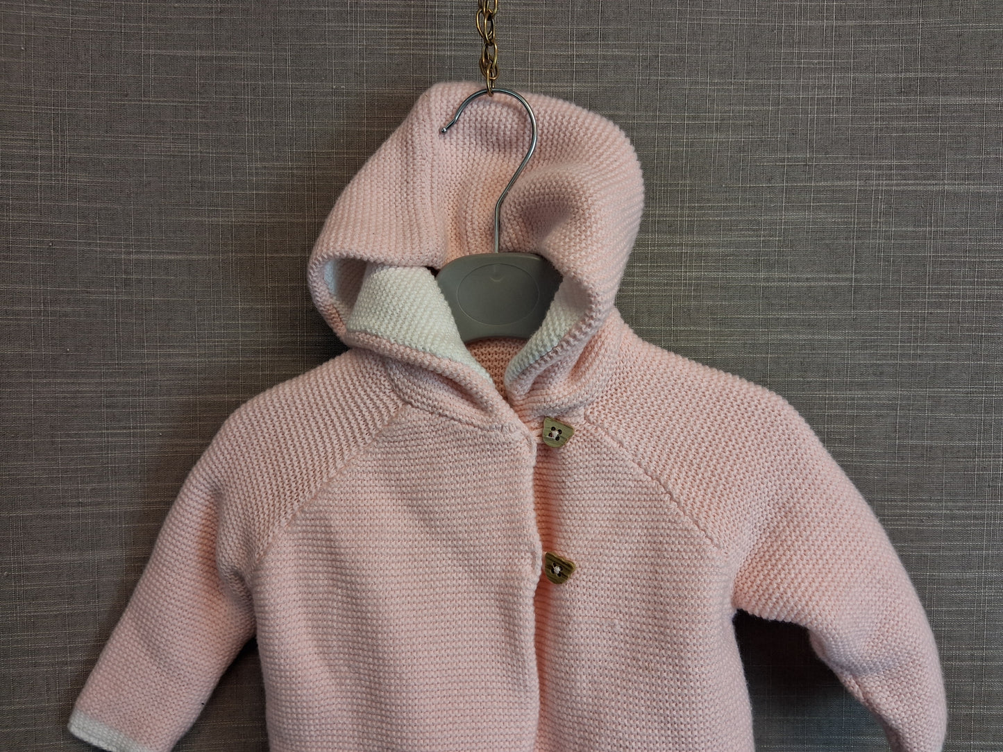Rock Bye Baby Girls Pink Knitted Cardigan Knitted with Hood Age 0-3 months