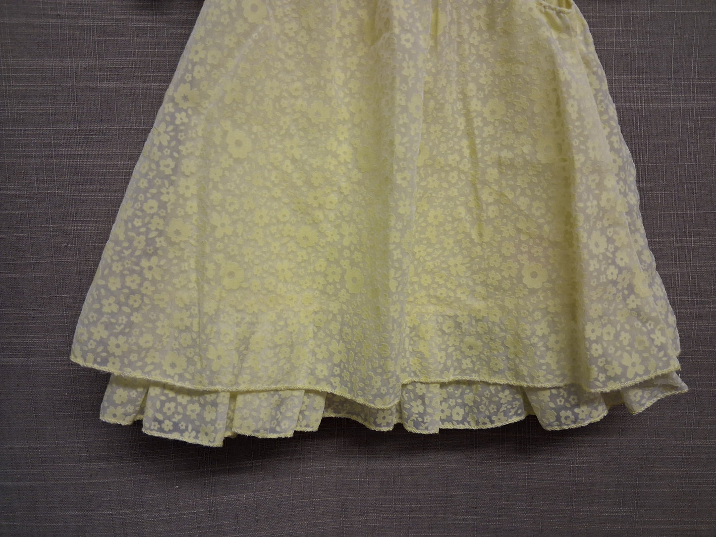 Primark Girls Yellow Floral Pretty A Line Dress Short Sleeve Age 0-3 months