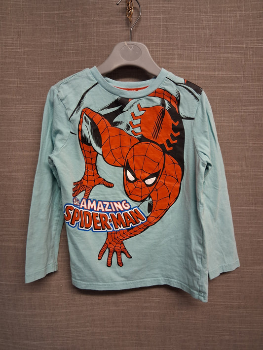 George Boys Spiderman Light Blue Long Sleeve Top Age 4-5 Years
