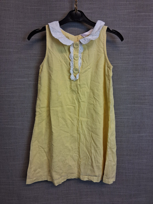 Matalan Girls Sleeveless Yellow Dress Age 6-7 Years