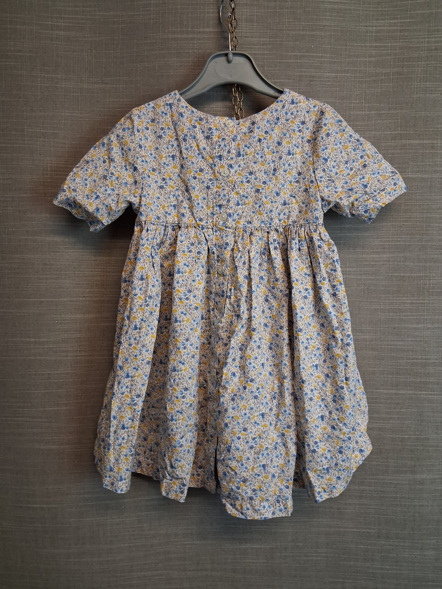 Next Girls Multicolour Lemon Floral Short Sleeve Dress Age 2-3 Years Cotton