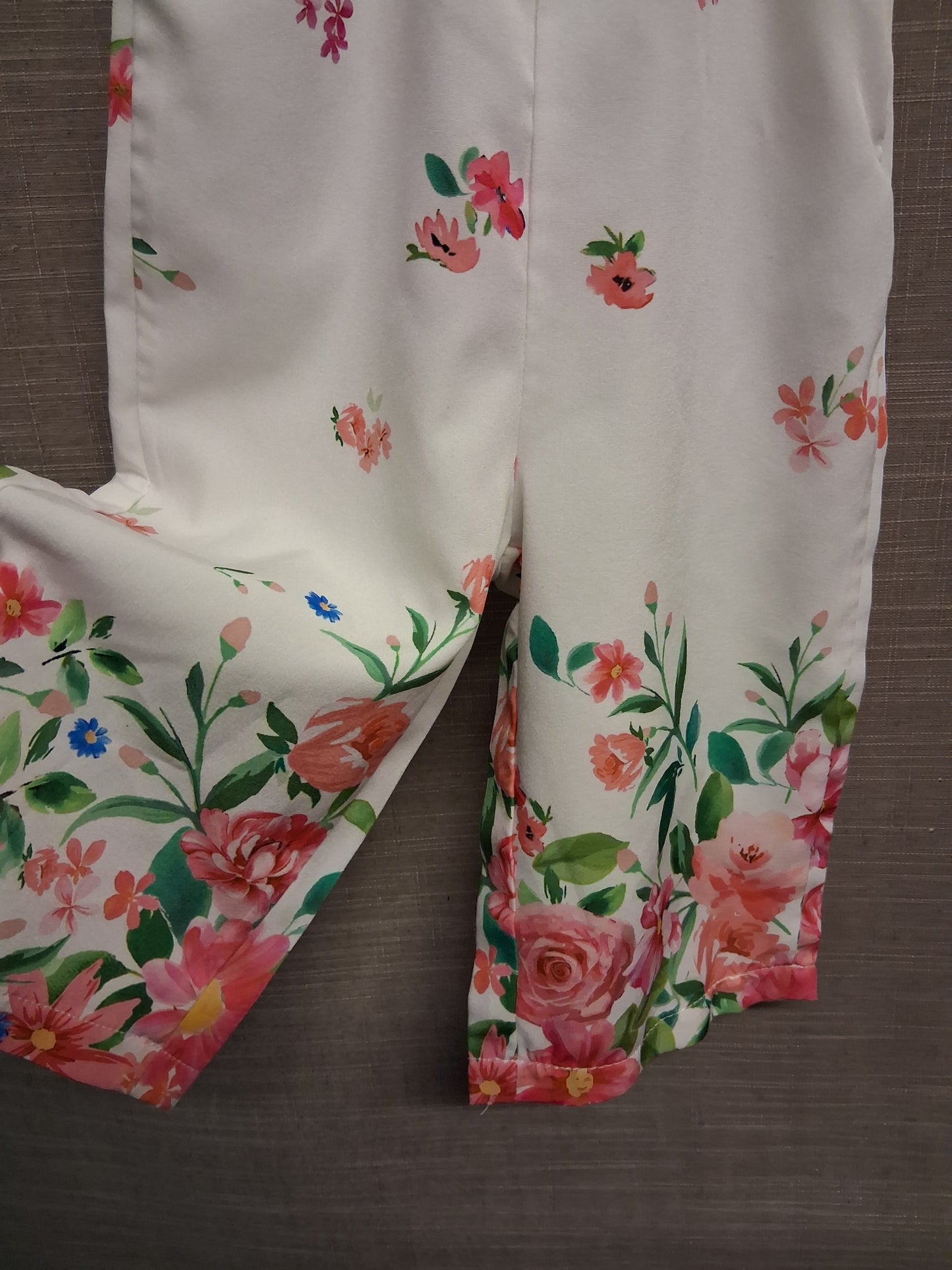 Shein Girls White Floral Jumpsuit Age 9-12 Years