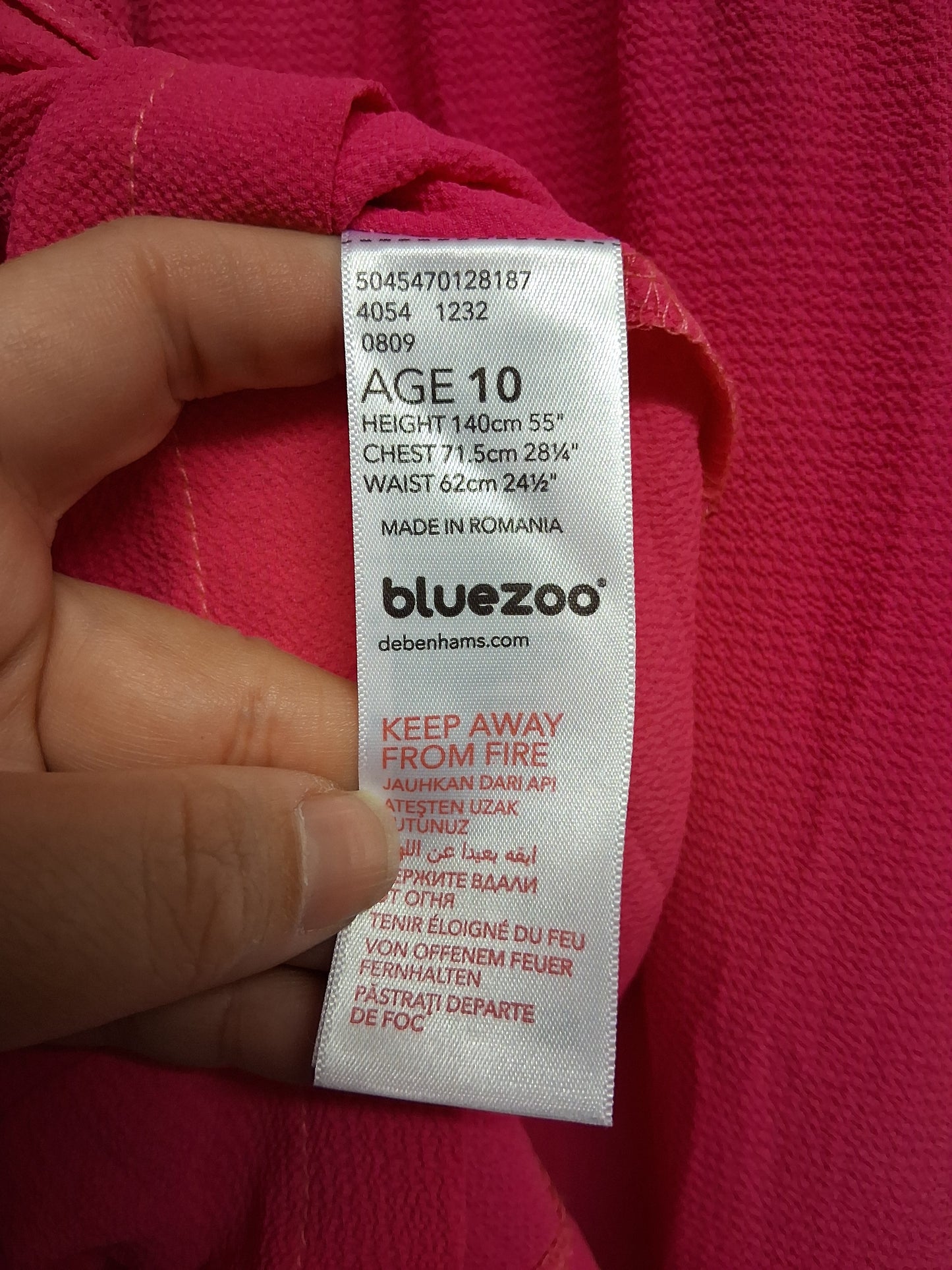 Blue Zoo Girls Pink Playsuit With Cape Age 10 Years