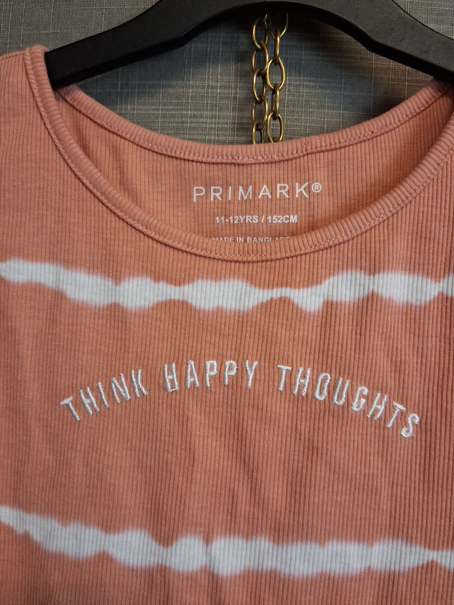 Primark Girls Orange Tie Dye Vest Tank Top Age 11-12 Years
