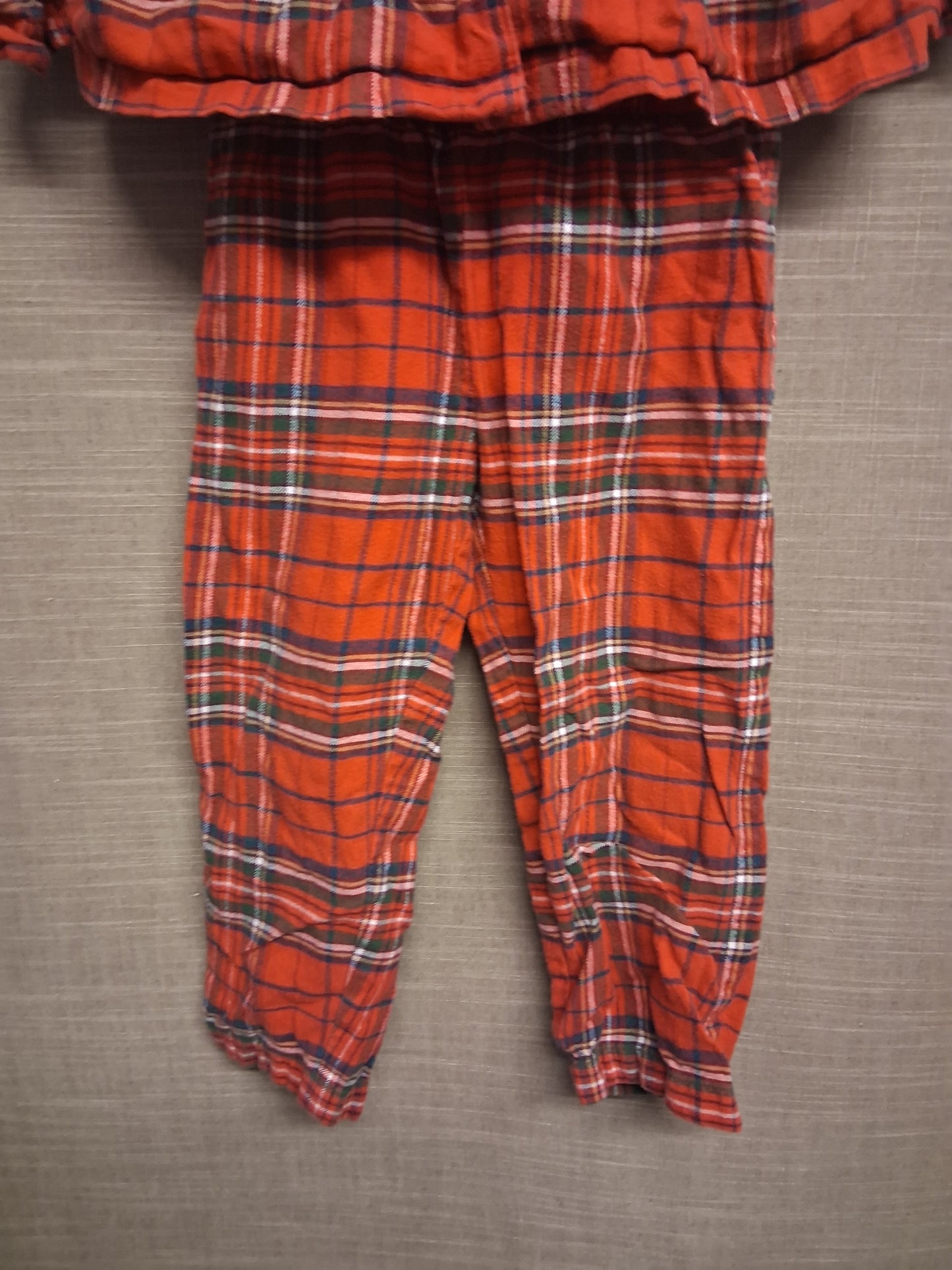 Next Girls Tarten Red Pyjamas PJs 2 Piece Set Traditional Age 2-3 Years