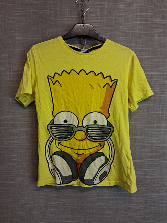 Primark The Simpsons Bart T-Shirt Yellow Short Sleeve Age 8-9 Years