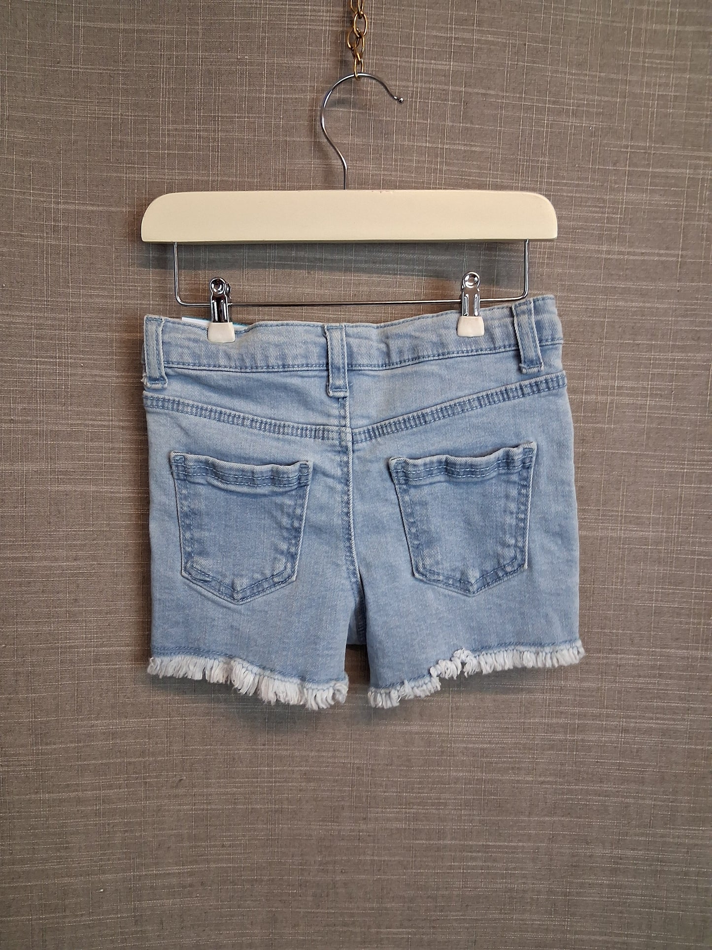 Primark Girls Blue Denim Shorts Age 3-4 Years Raw Hem New