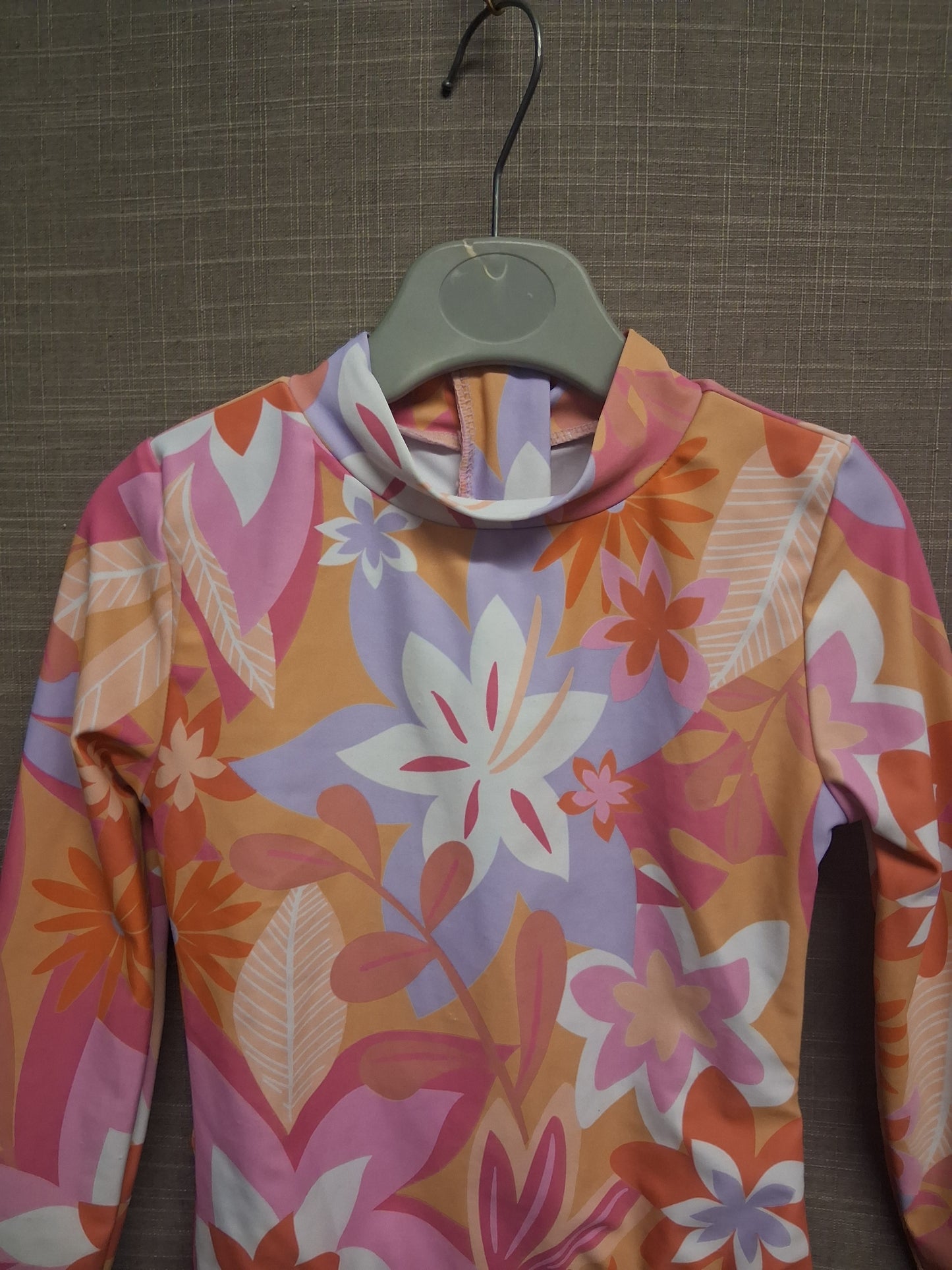George Girls Multicolour Orange Floral Long Sleeve Swim Suit Age 2-3 Years