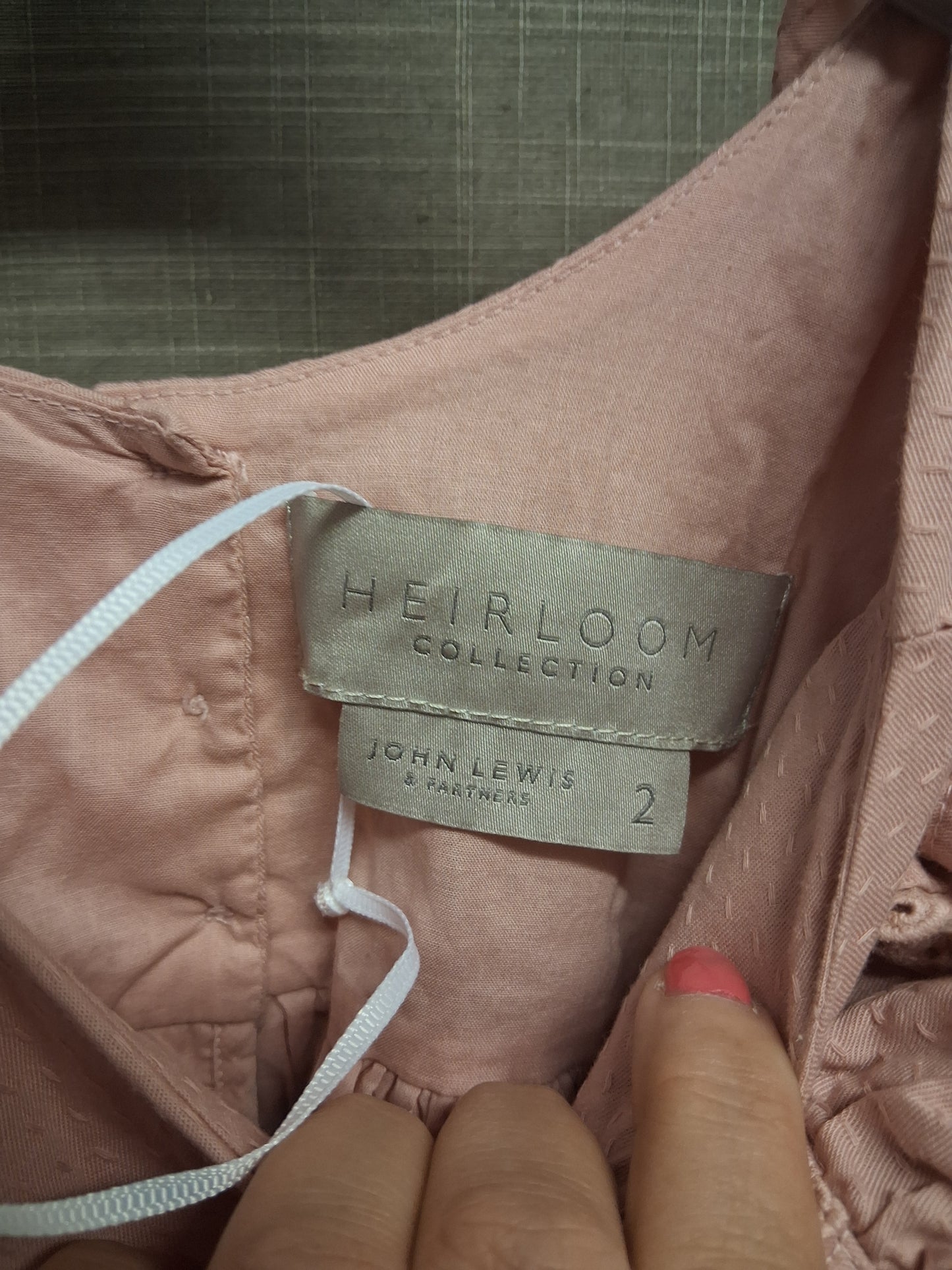 John Lewis Heirloom Dusky Pink 100% Cotton Party Dress Age 2-3   Years