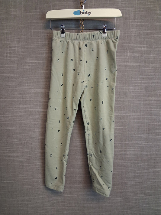 Zara Boys Green Alphabet Print Joggers Age 4-5 Years