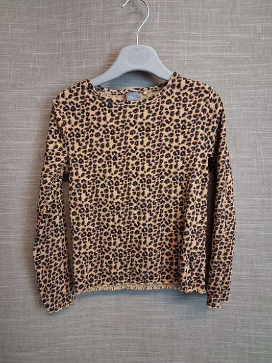 Next Girls Leopard Print Long Sleeve T-Shirt Age 4-5 Years