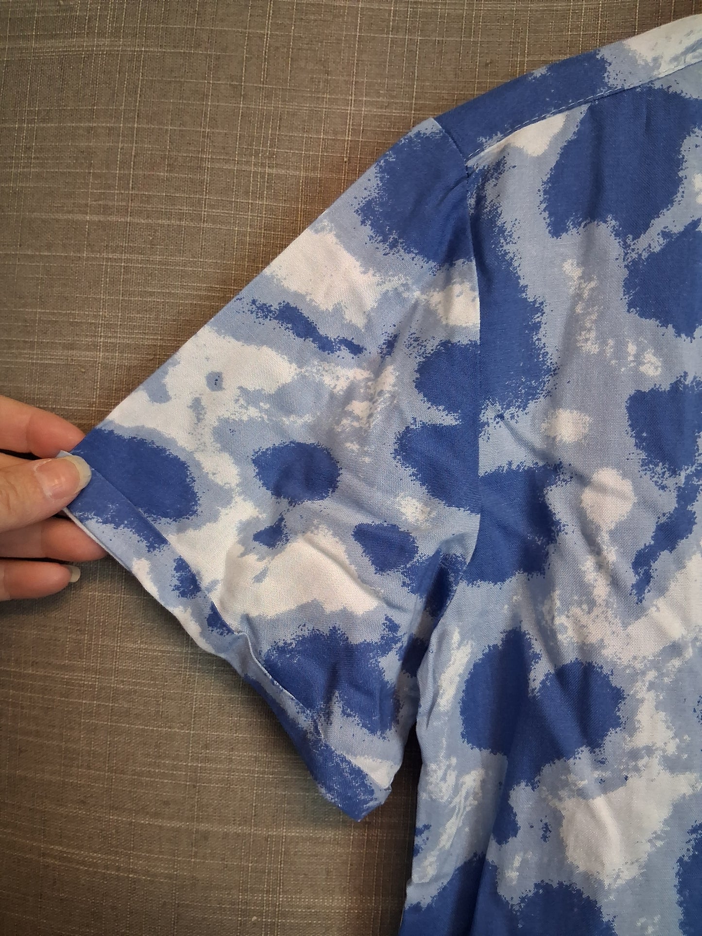 Pep & Co Boys Short Sleeve Shirt Age 9-10 Years Blue Tie Dye New