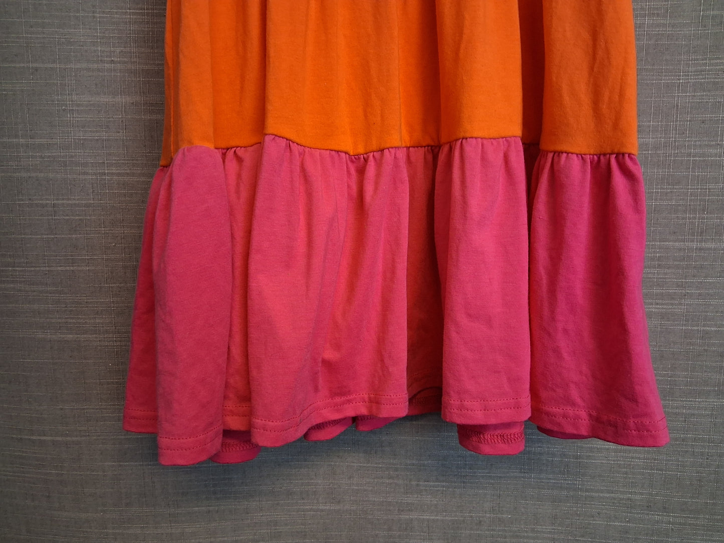 Shein Girls Tiered Jersey Dress Sleeveless Pink Orange Age 7 Years