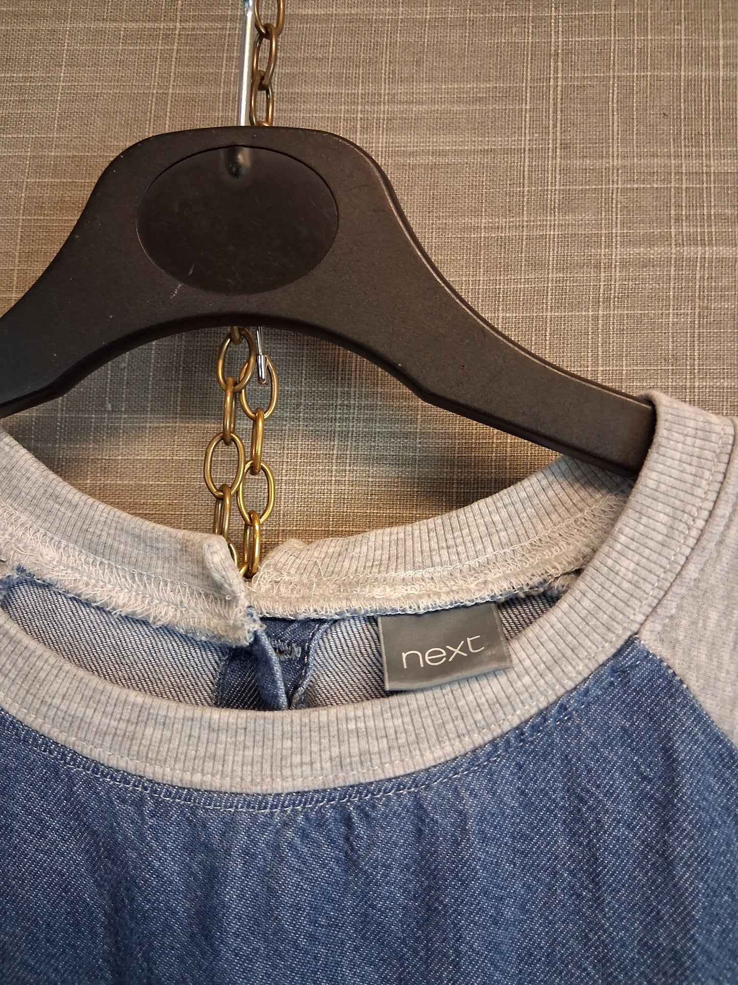 Next Girls Denim Jersey Mix Dress Short Sleeve Age 10 Years