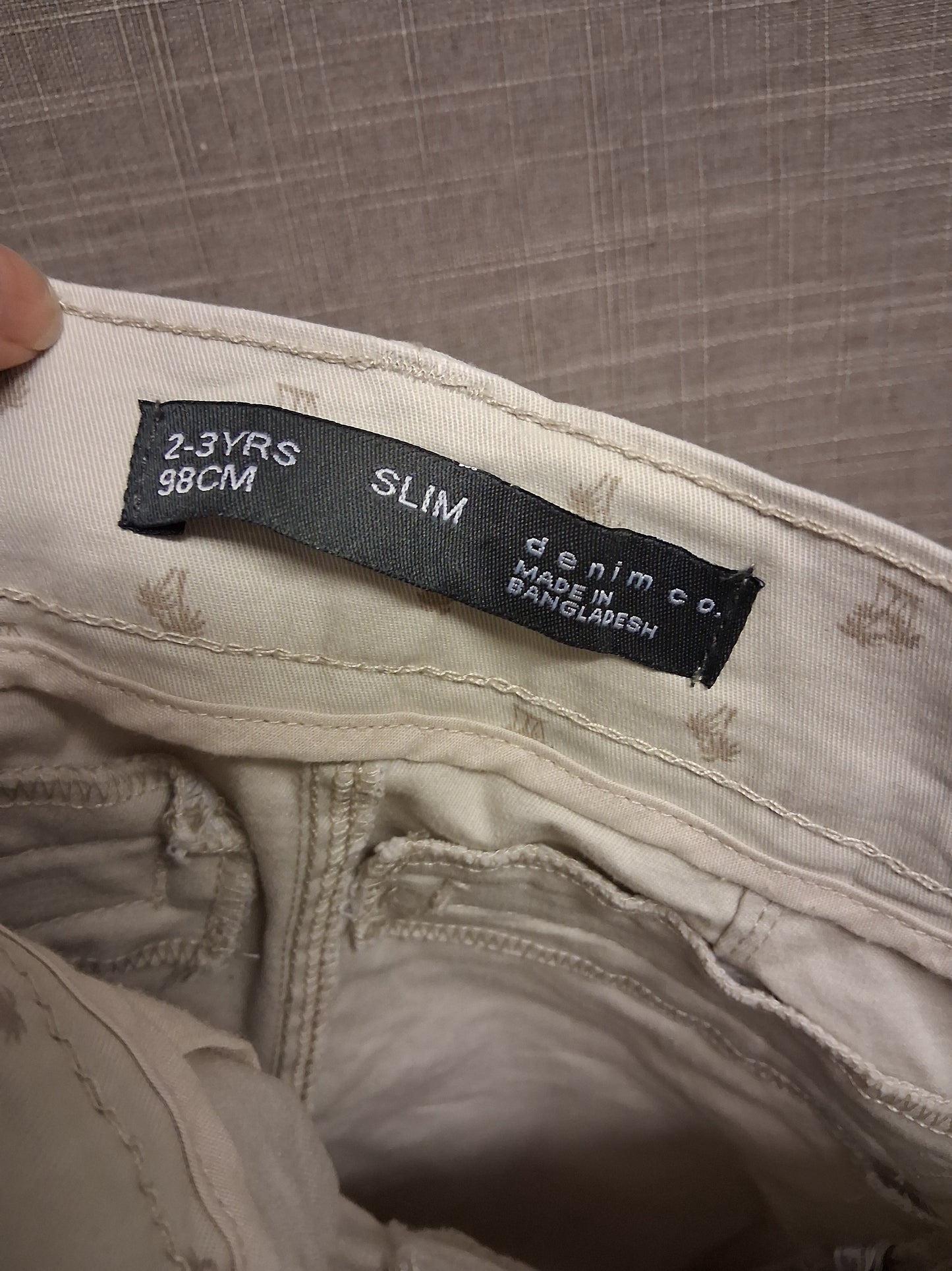 Primark Boys Beige Palm Tree Slim Fit Chino Shorts Age 2-3 Years