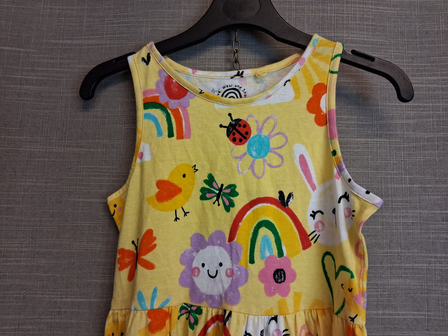 F&F Girls Yellow Jersey Sundress Age 7-8 Years New