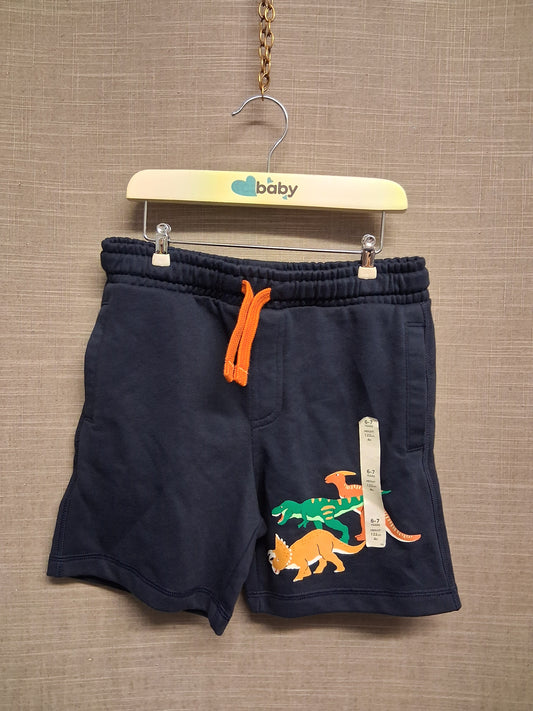 Marks & Spencer Navy Blue Jersey Shorts Dinosaur Theme Age 6-7 Years