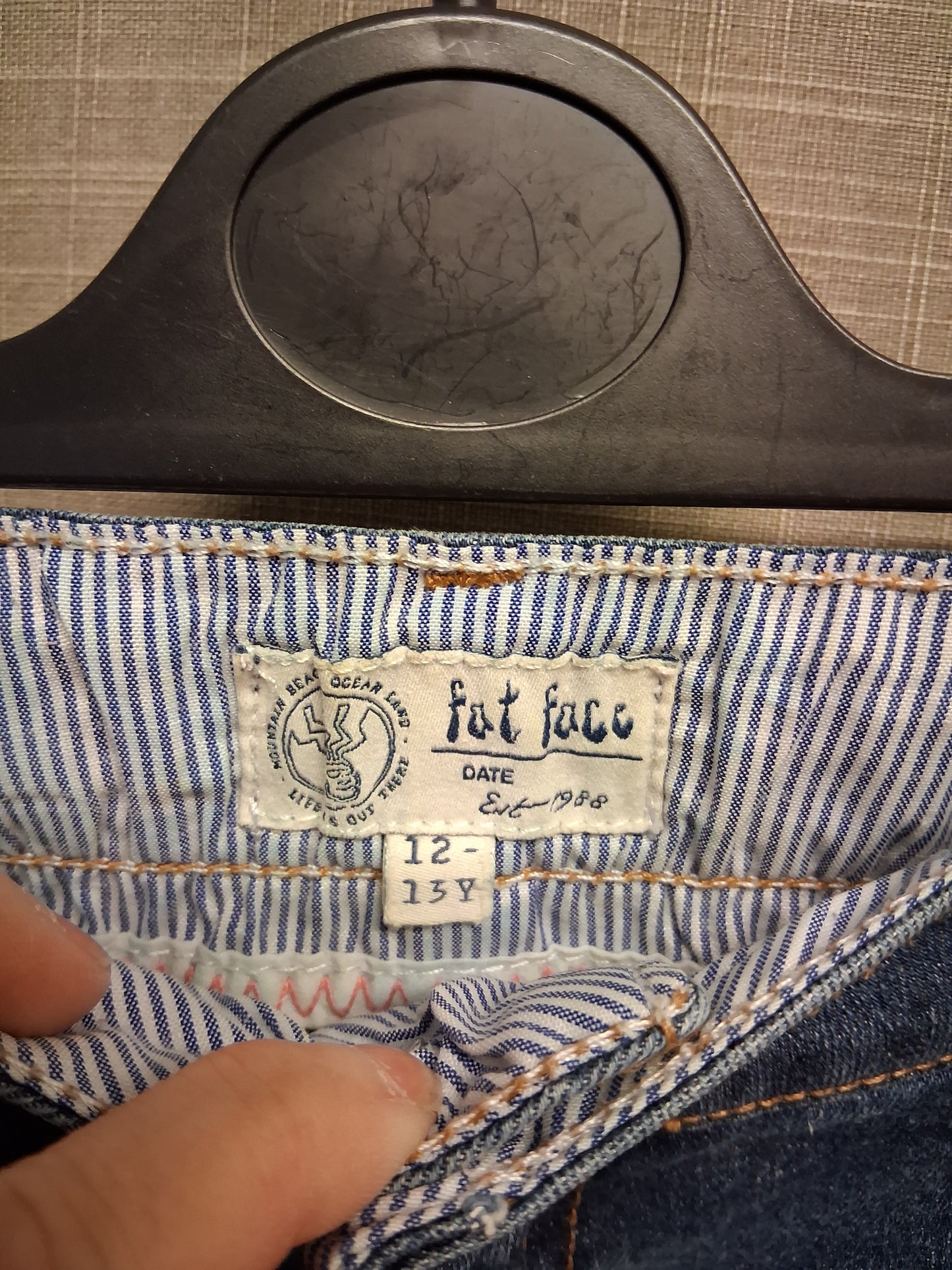 Fat Face Girls Darkwash Blue Denim Shorts Age 12-13 Years