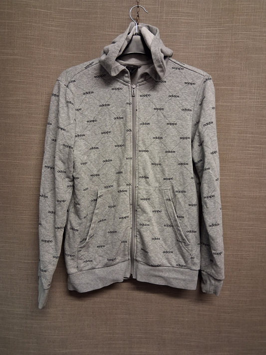 Adidas Boys Grey Full Zip Hoodie Age 13-14 Years