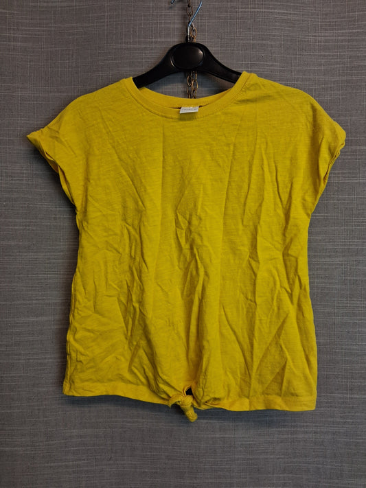 Next Girls Yellow Tie Front Cap Sleeve T-Shirt Age 4-5 Years