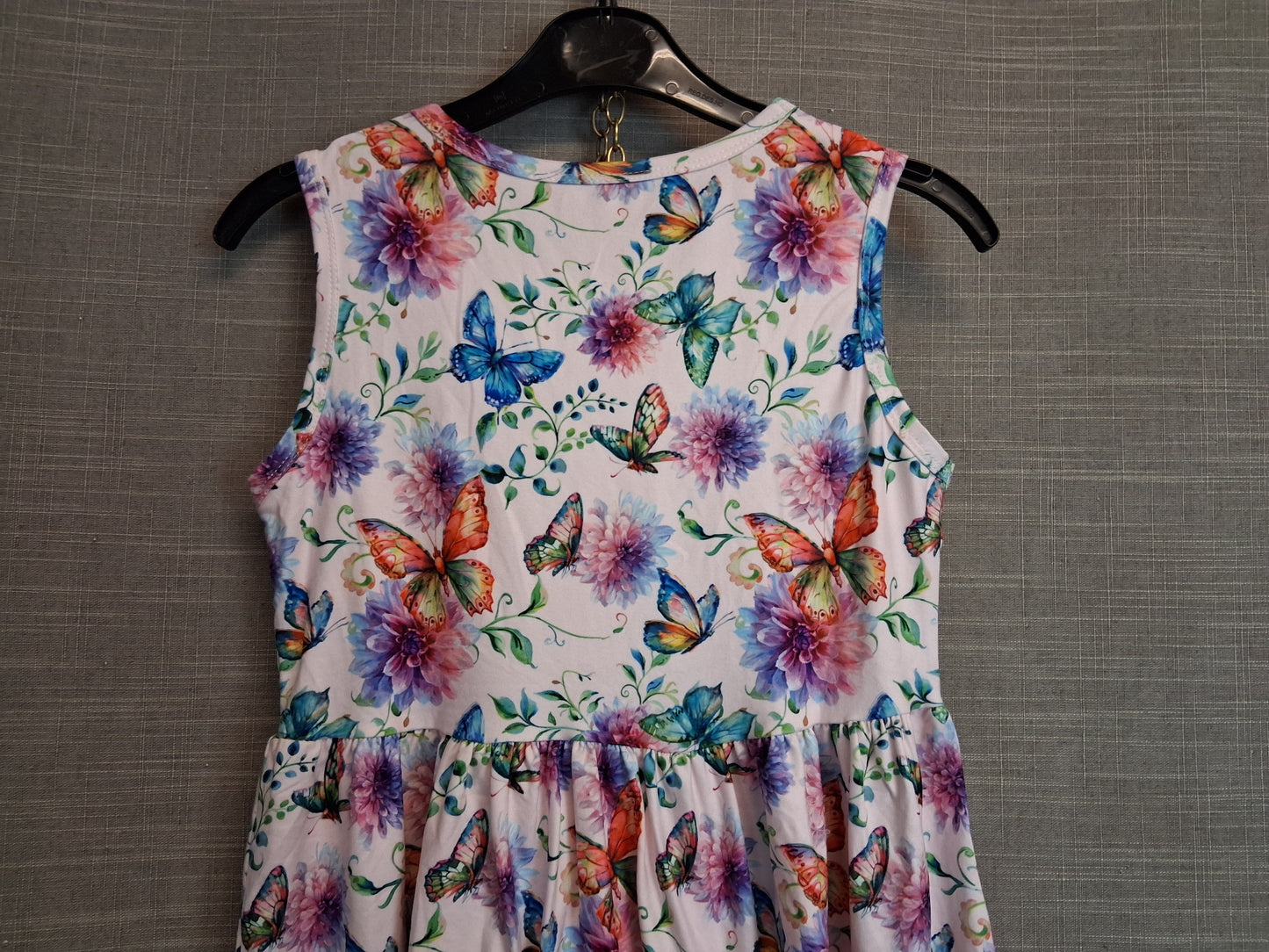 Shein Girls Sundress Sleeveless Butterfly Print Age 7 Years