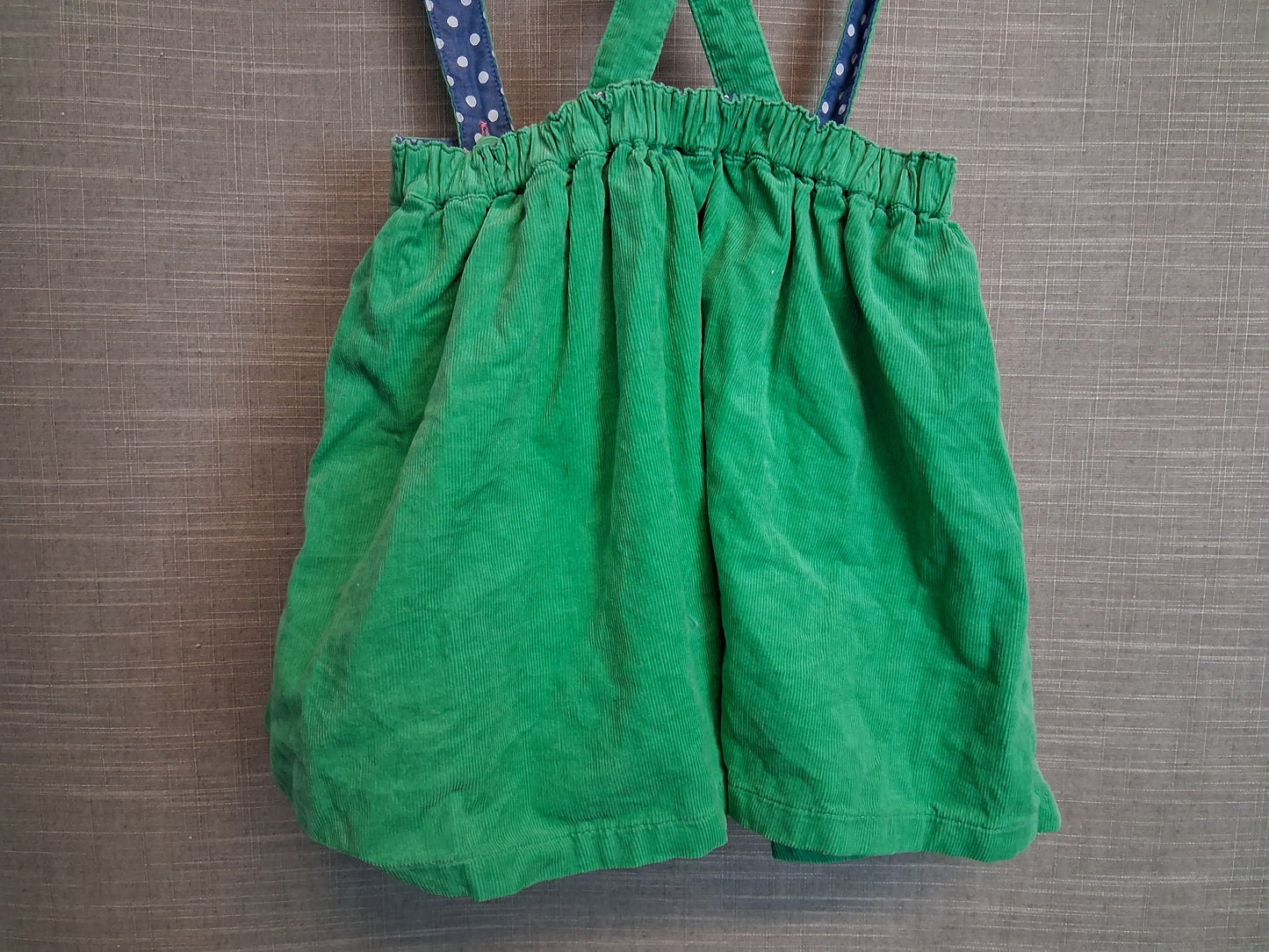 Mini Boden Girls Corduroy Green Pinafore Skirt Age 5-6 Years