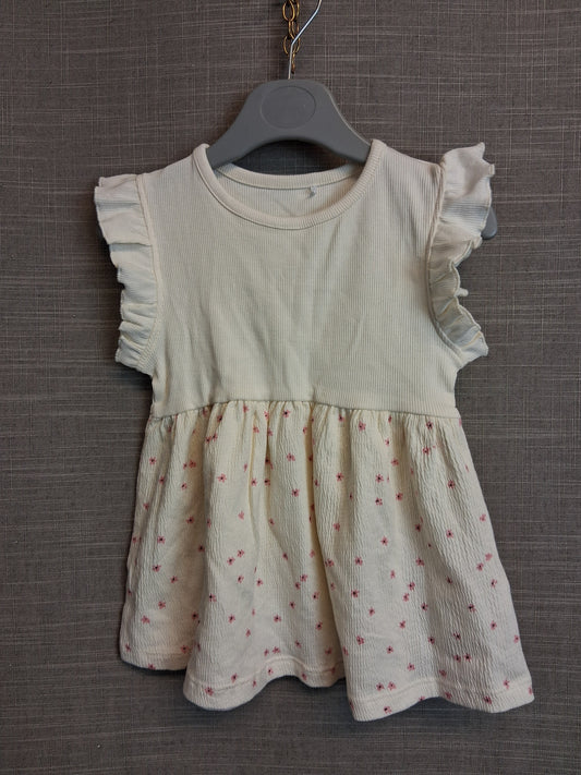George Girls Cream Floral Jersey Sleeveless Dress Age 18-24 Months