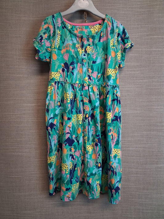 TU Girls Short Sleeve T-Shirt Dress Age 6-7 Years Tropical Theme