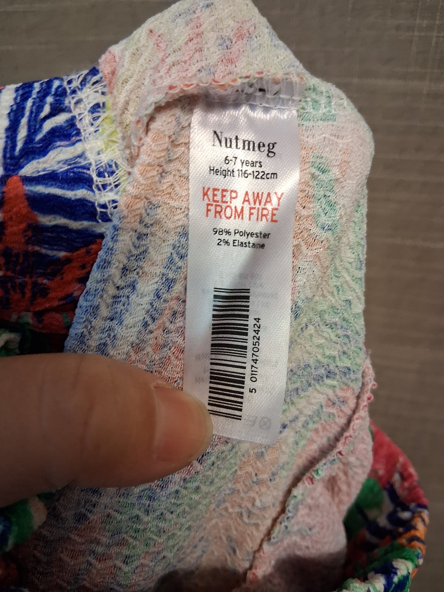 Nutmeg Girls Multicolour Tropical Tiered Skirt Age 6-7 Years