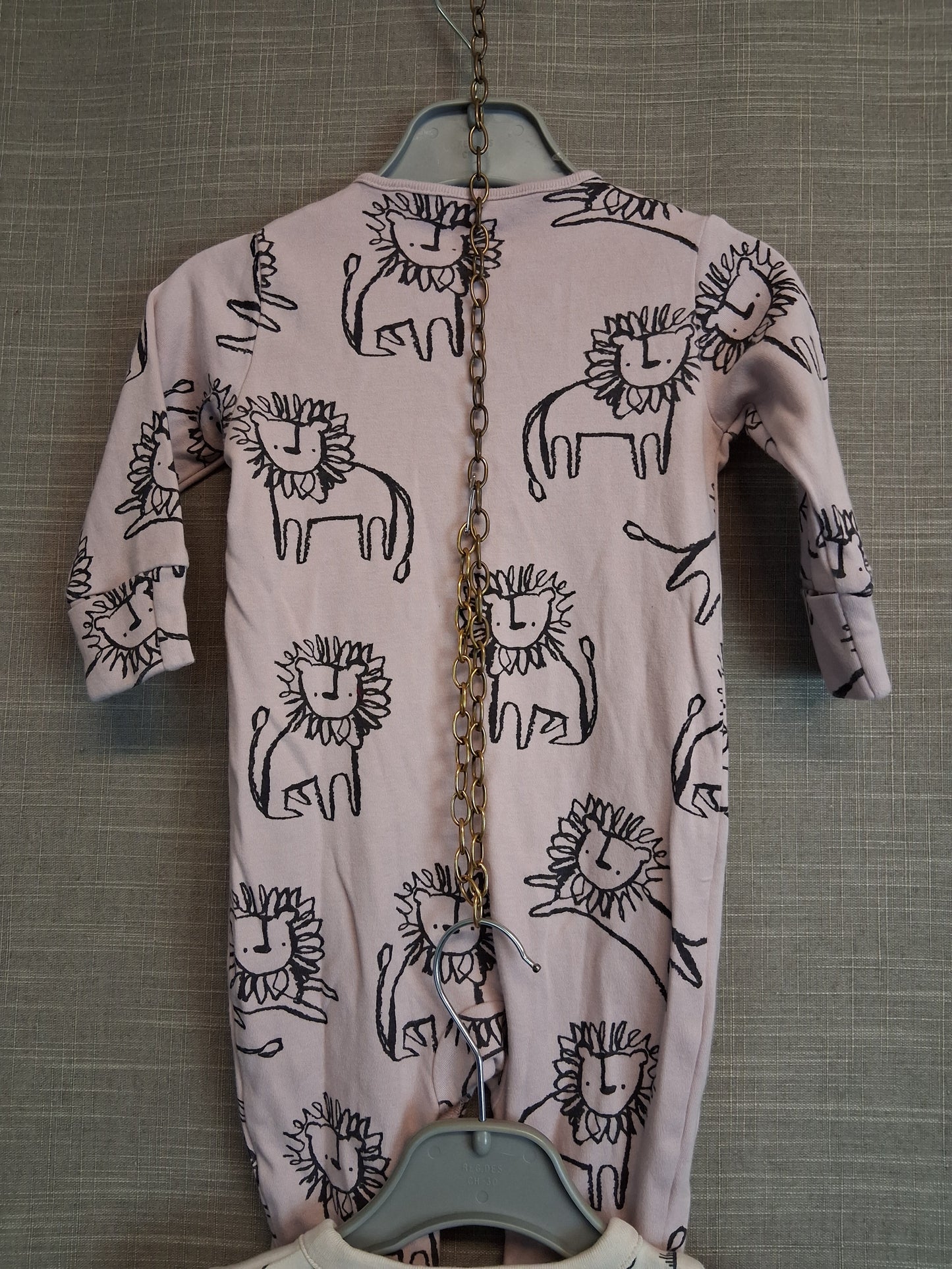 Next Boys Sleepsuits x2 Beige and Lilac Age 3-6 Months