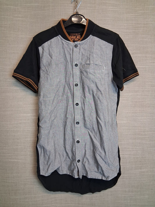 Next Boys Black and Grey Short Sleeve Shirt Age 11 Years