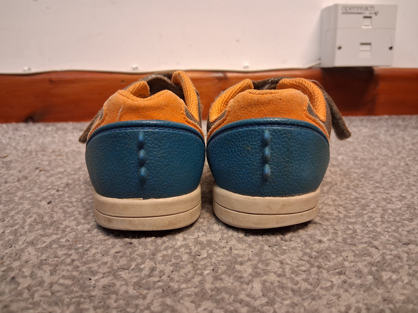 Clarks Stomposaurs Dino Theme Shoes Grey Brown Leather Double Strap Size 9F