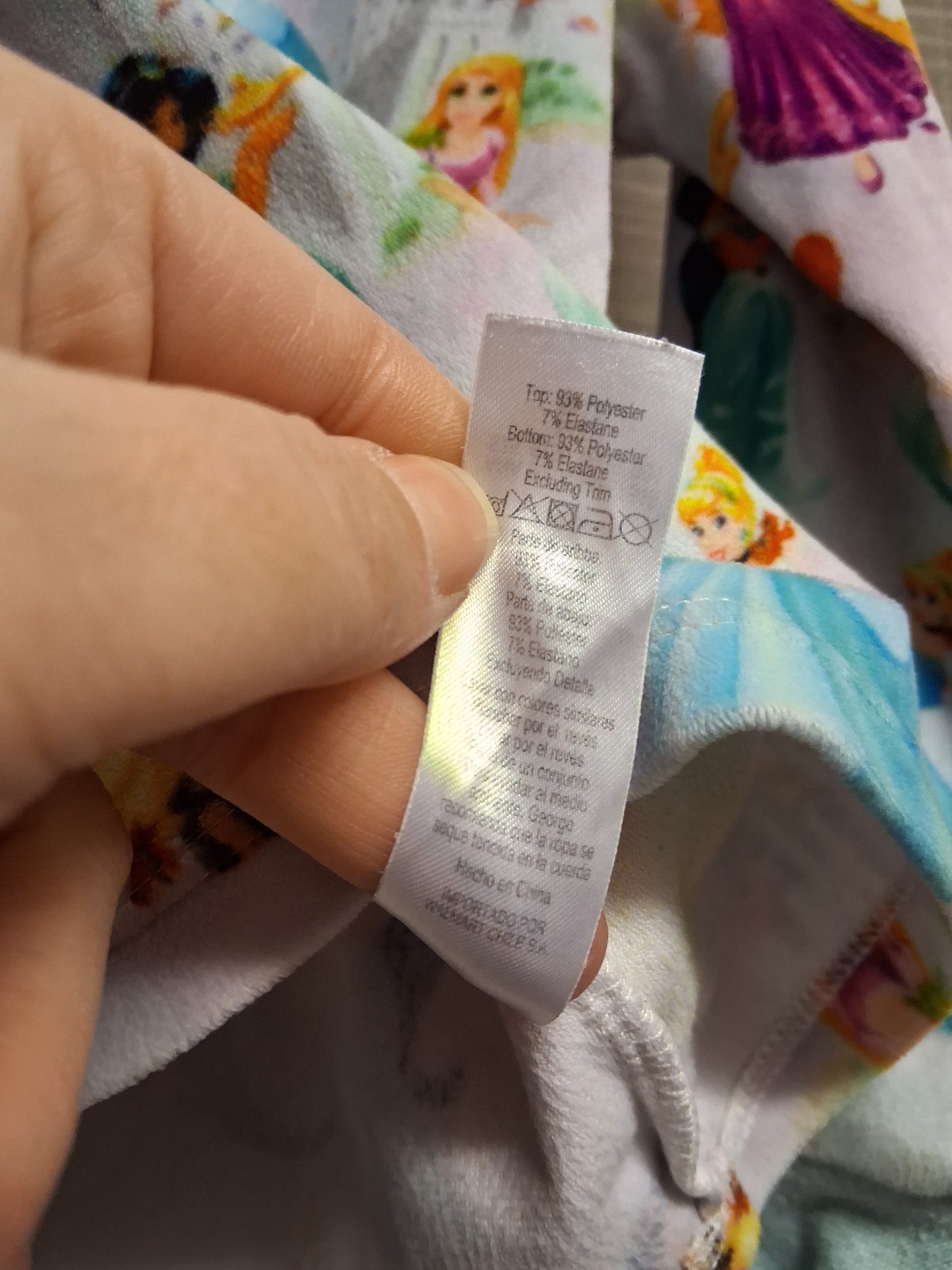 George Disney Princesses Girls Soft Plush Pyjamas PJs Set Age 2-3 Years Multicolour