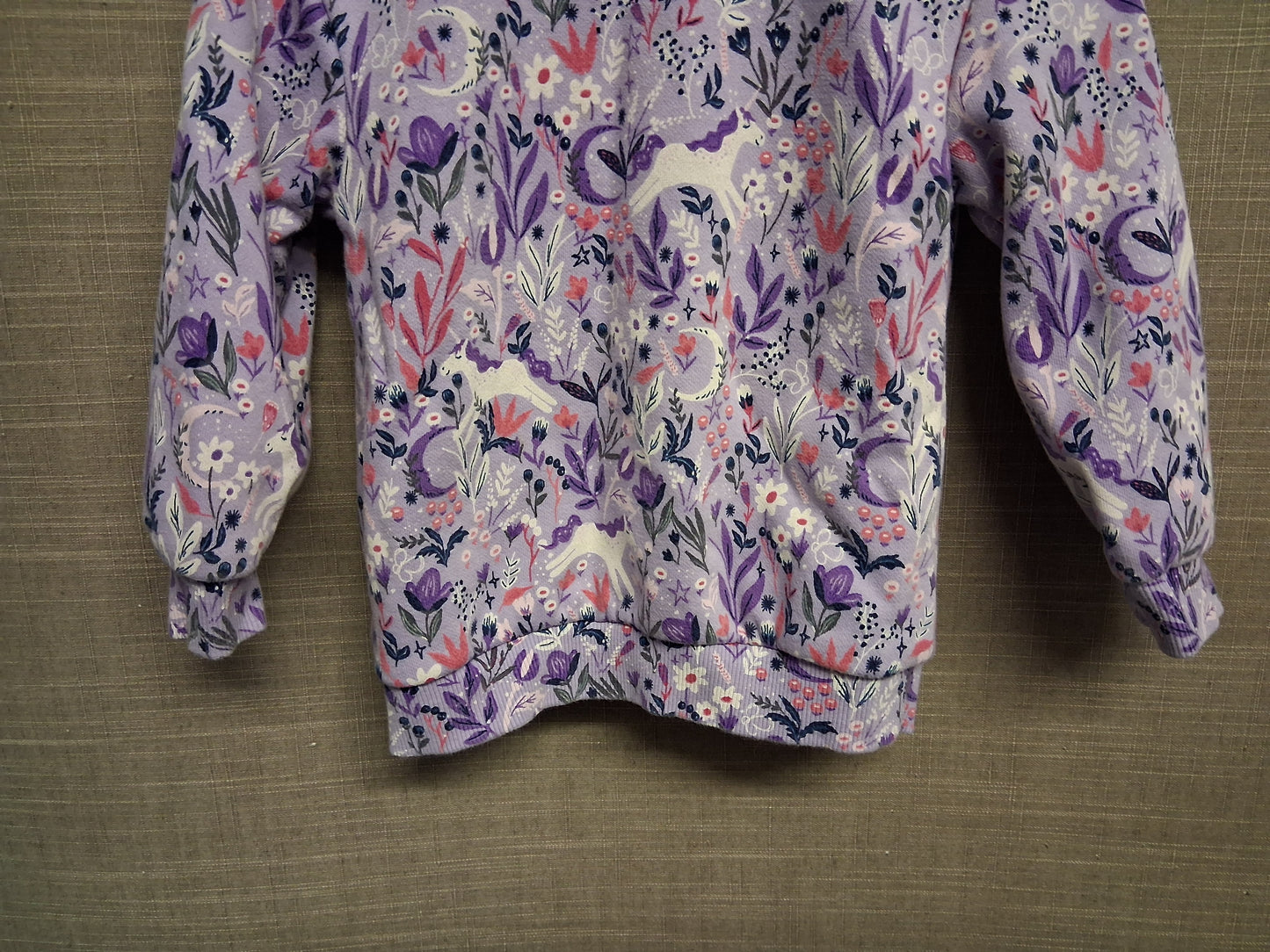 Nutmeg Girls Purple Unicorn Floral Sweater Long Sleeve Age 18-24 Months