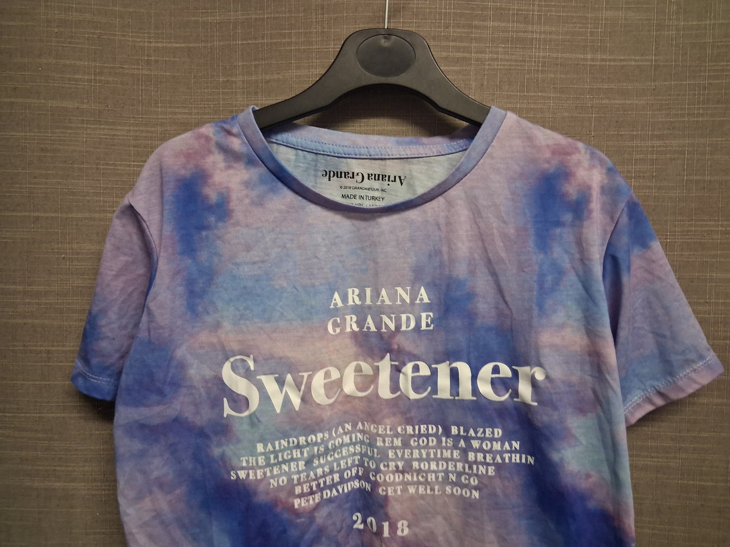 Ariana Grande Girls Sweetener Tour Cropped T-Shirt Short Sleeve Blue Purple Age 11-12 Years