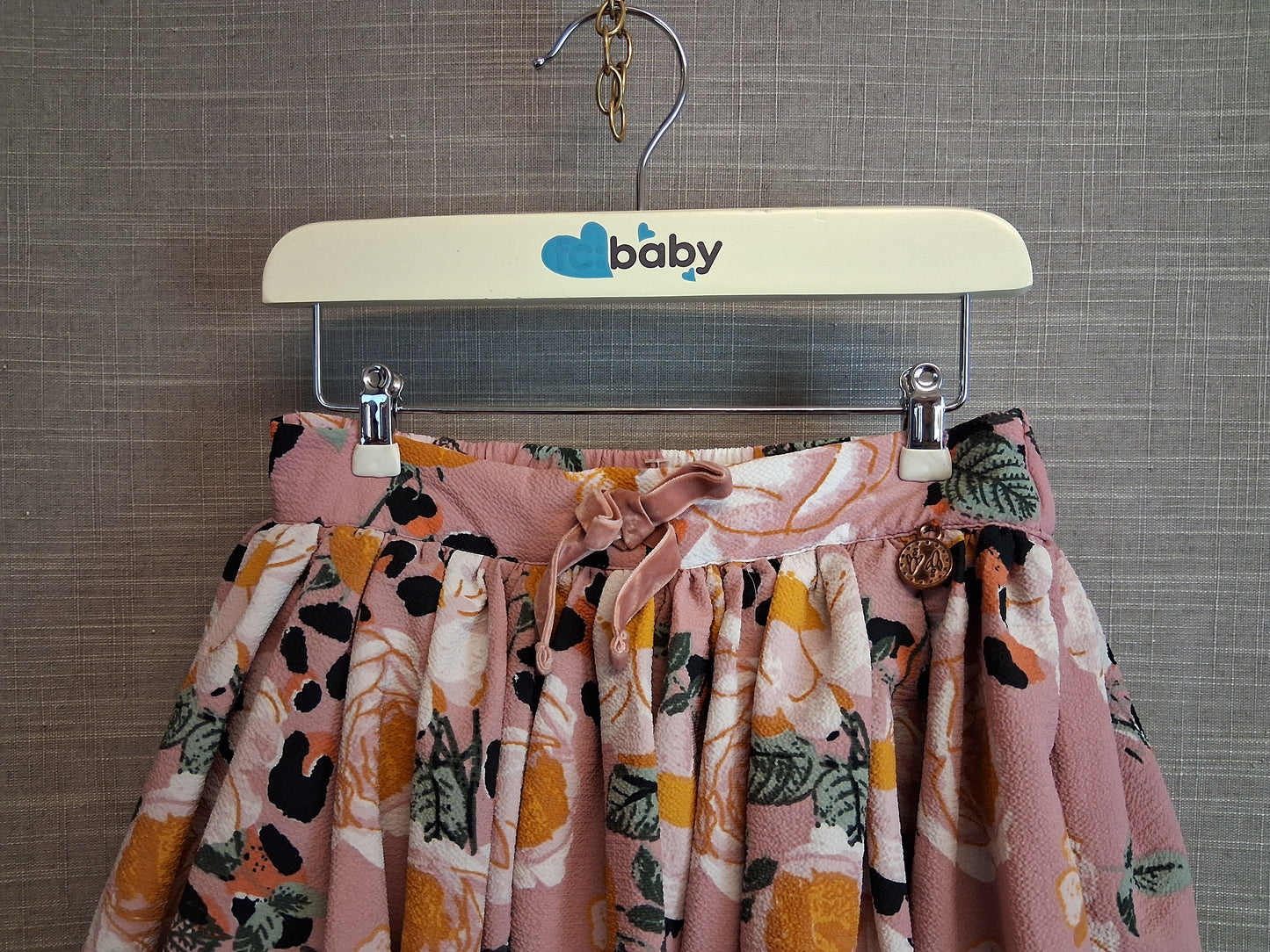 Angel & Rocket Pink Floral Skirt Age 7 Years Lined