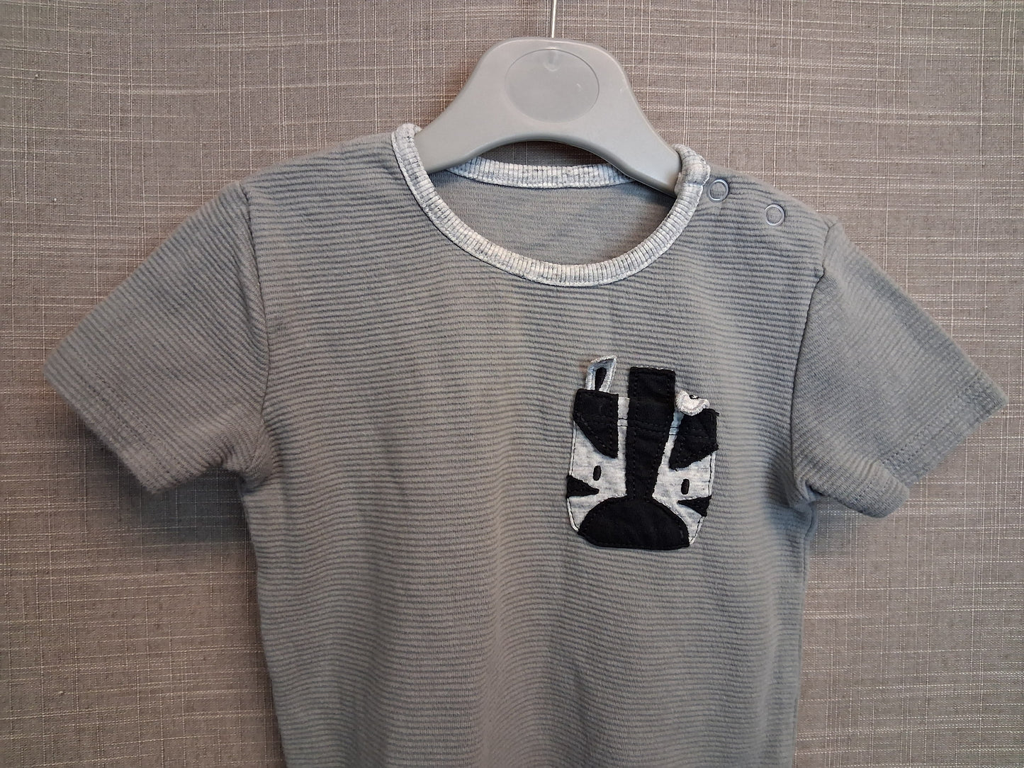 George Boys Grey Short Sleeve T-Shirt Age 12-18 Months Zebra