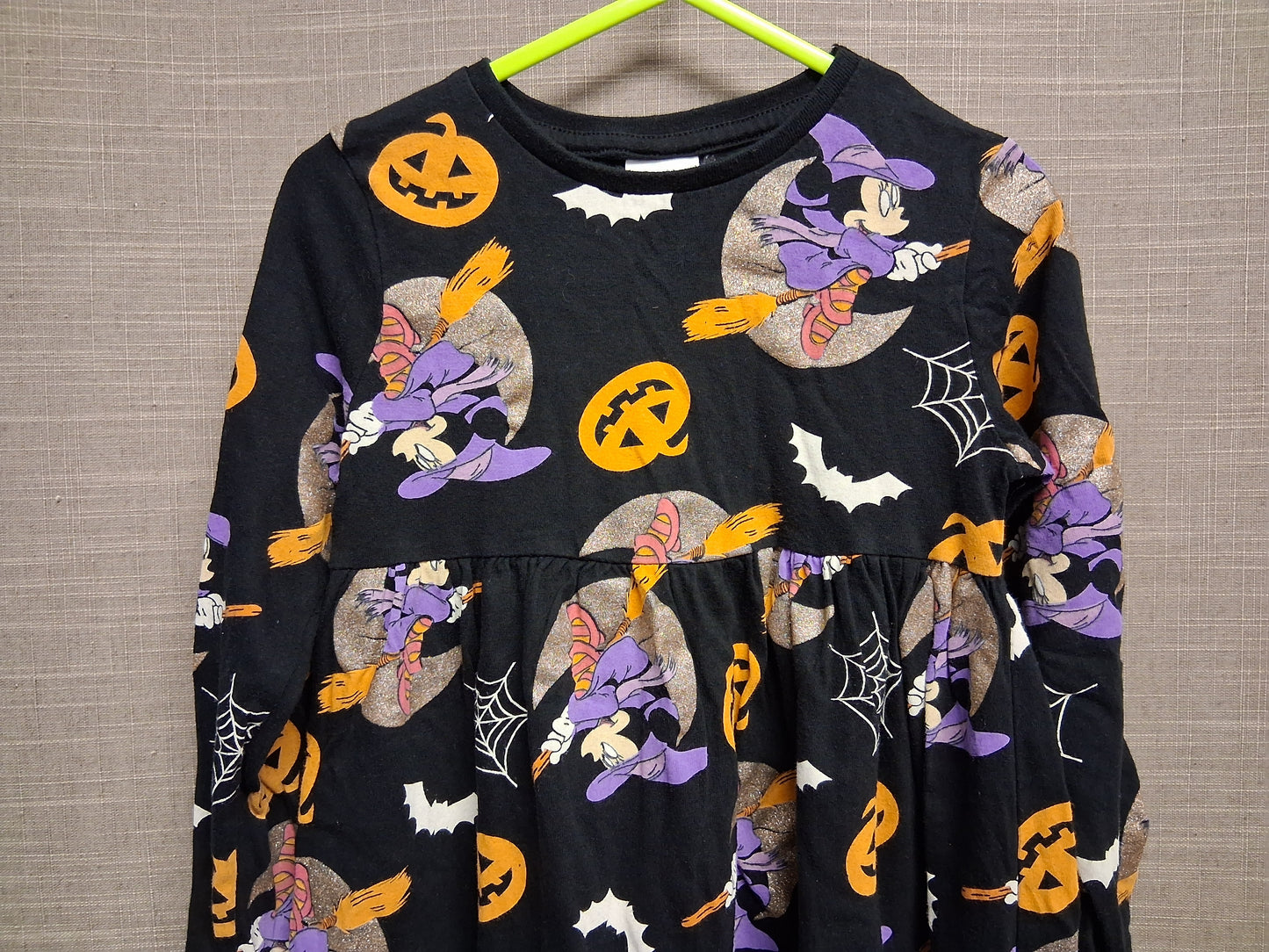 F&F Disney Halloween Theme Minnie Mouse Long Sleeve Jersey Dress Age 4-5 Years