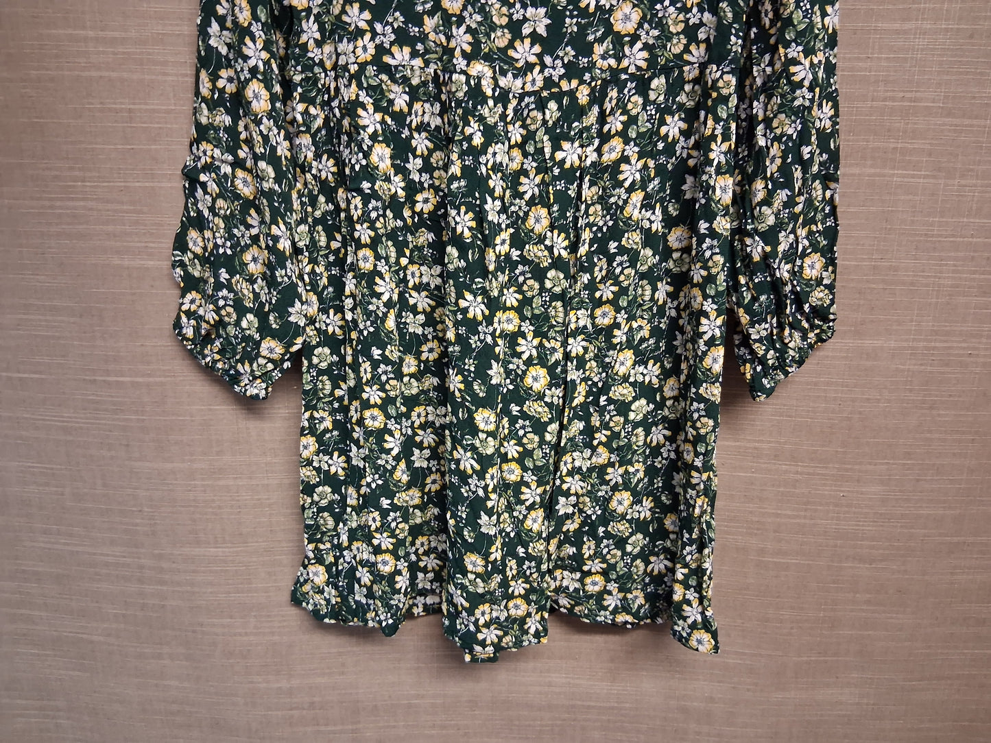 TU Girls Green Floral Long Sleeve A Line High Neck Dress Age 10 Years