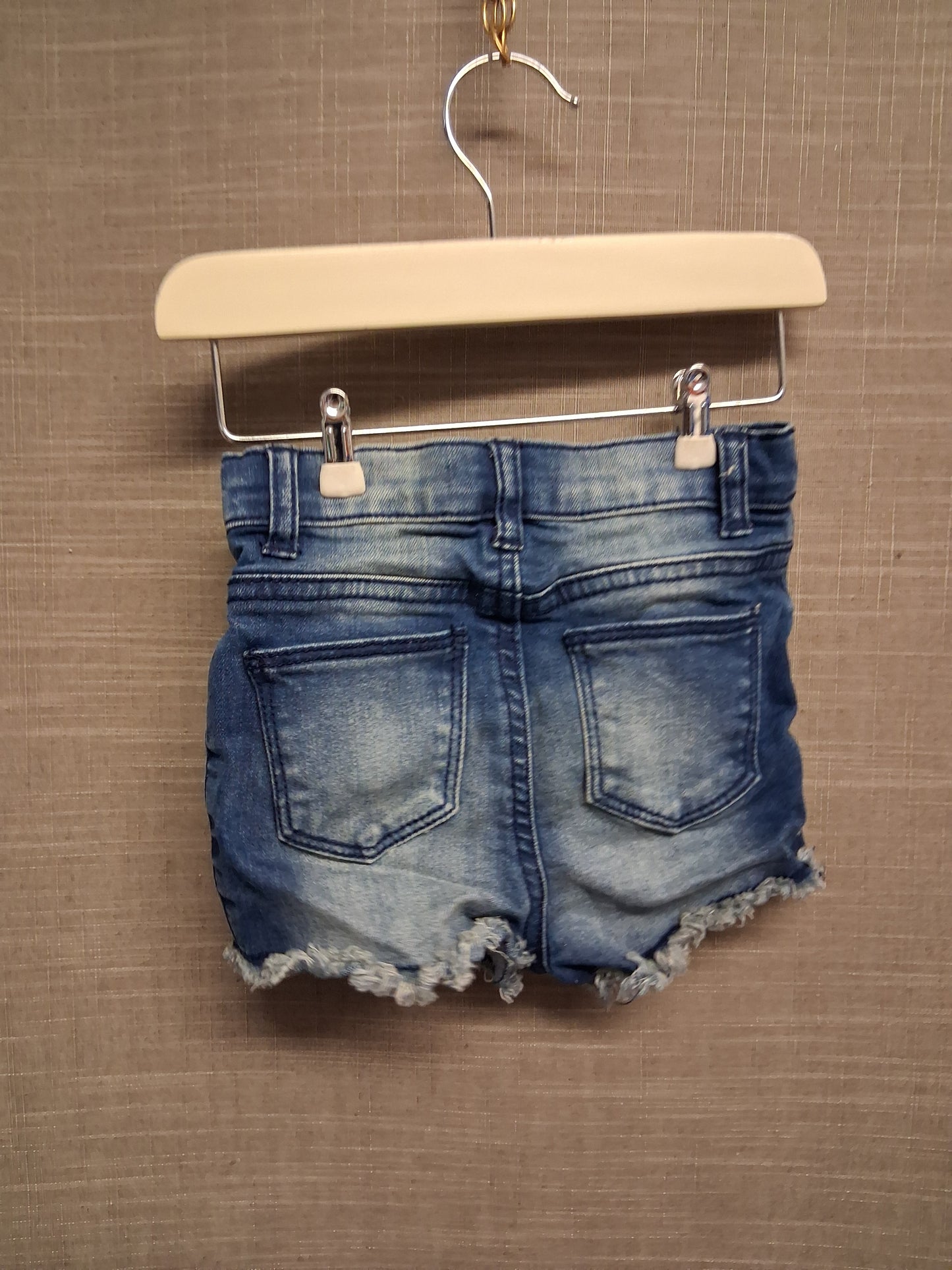 Primark Girls Denim Blue Shorts Ladybird Embroidered Detail Age 18-24 Months
