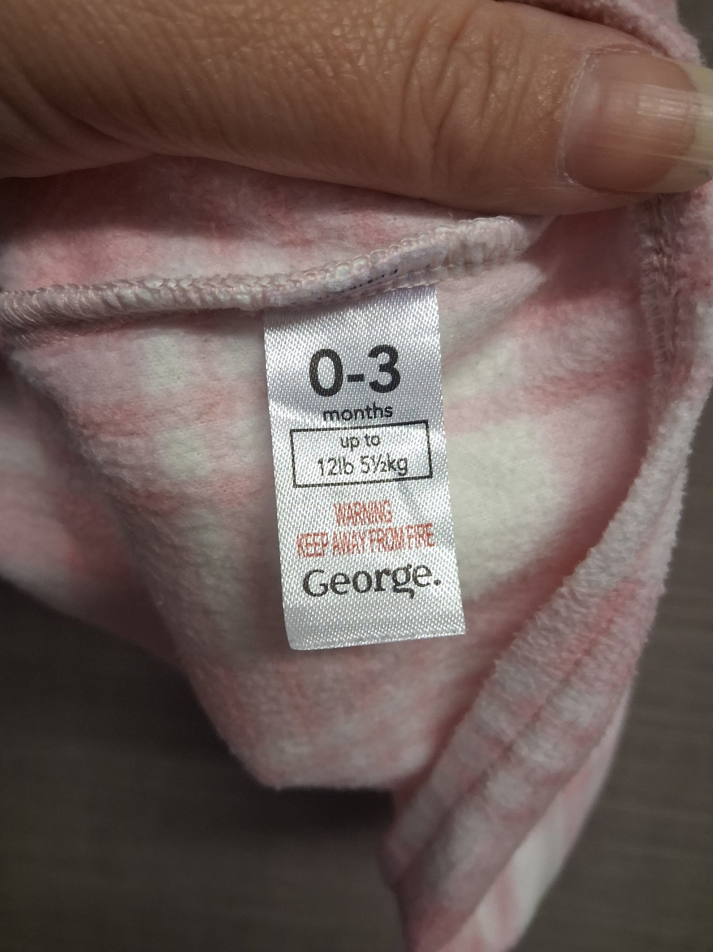 George Girls Pinafore Dress Pink White Check Age 0-3 Months
