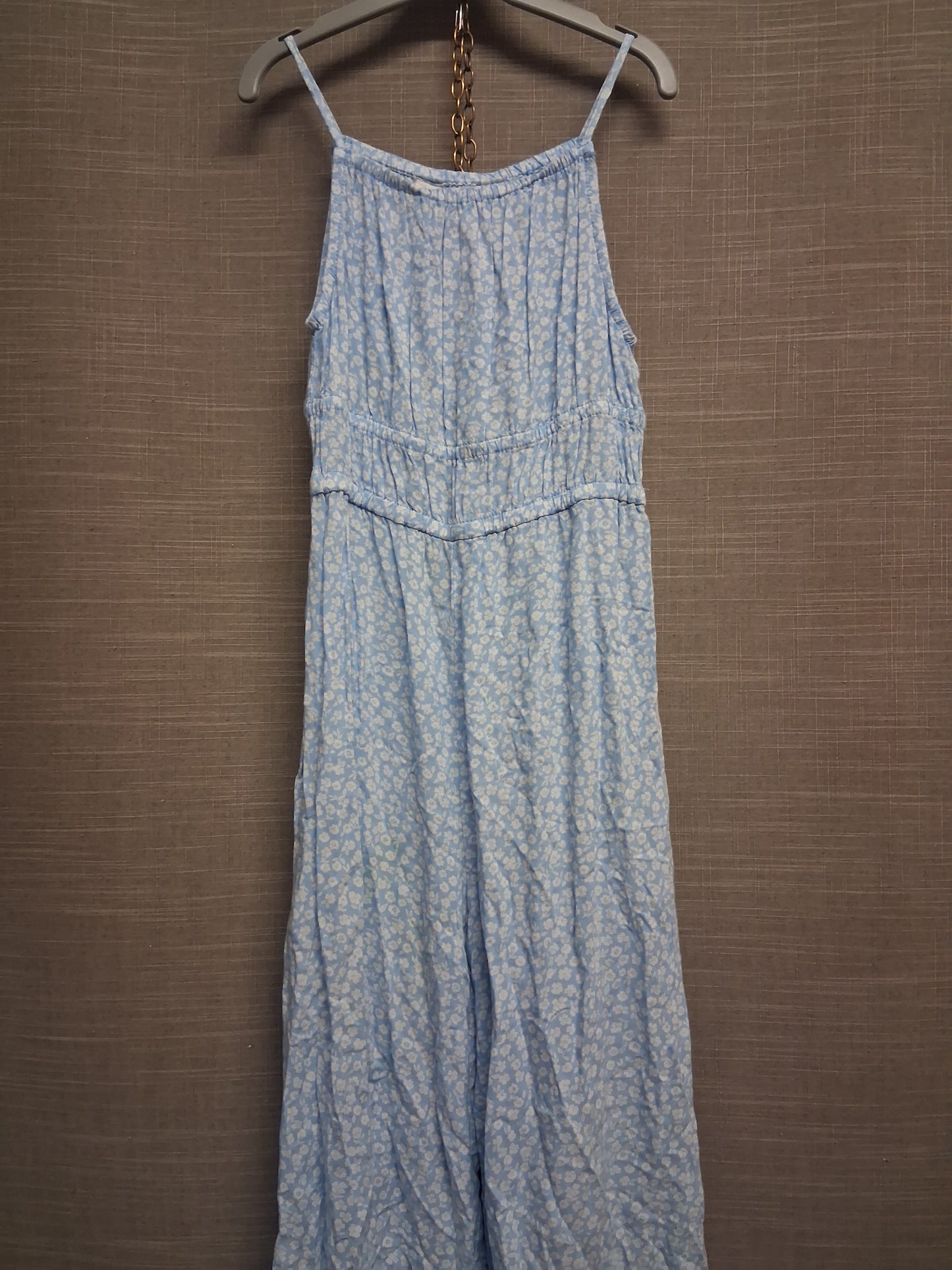 H&M Girls Jumpsuit Blue Floral Age 8-9 Years
