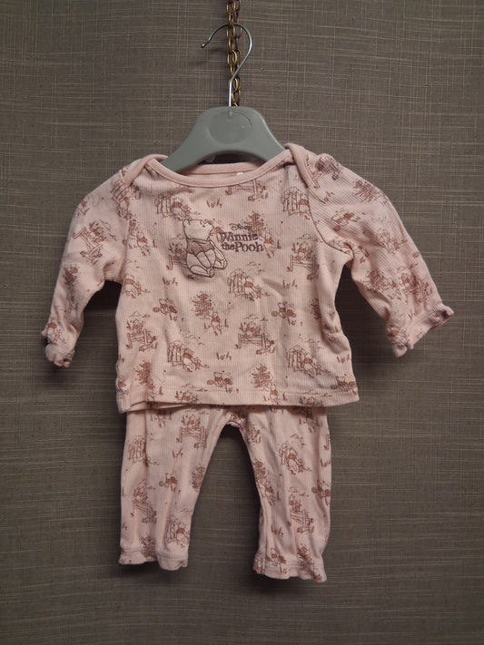 Disney Baby Girl Winnie the Pooh Pink 2 Piece Outfit Top & Trousers Age 0-3 Months