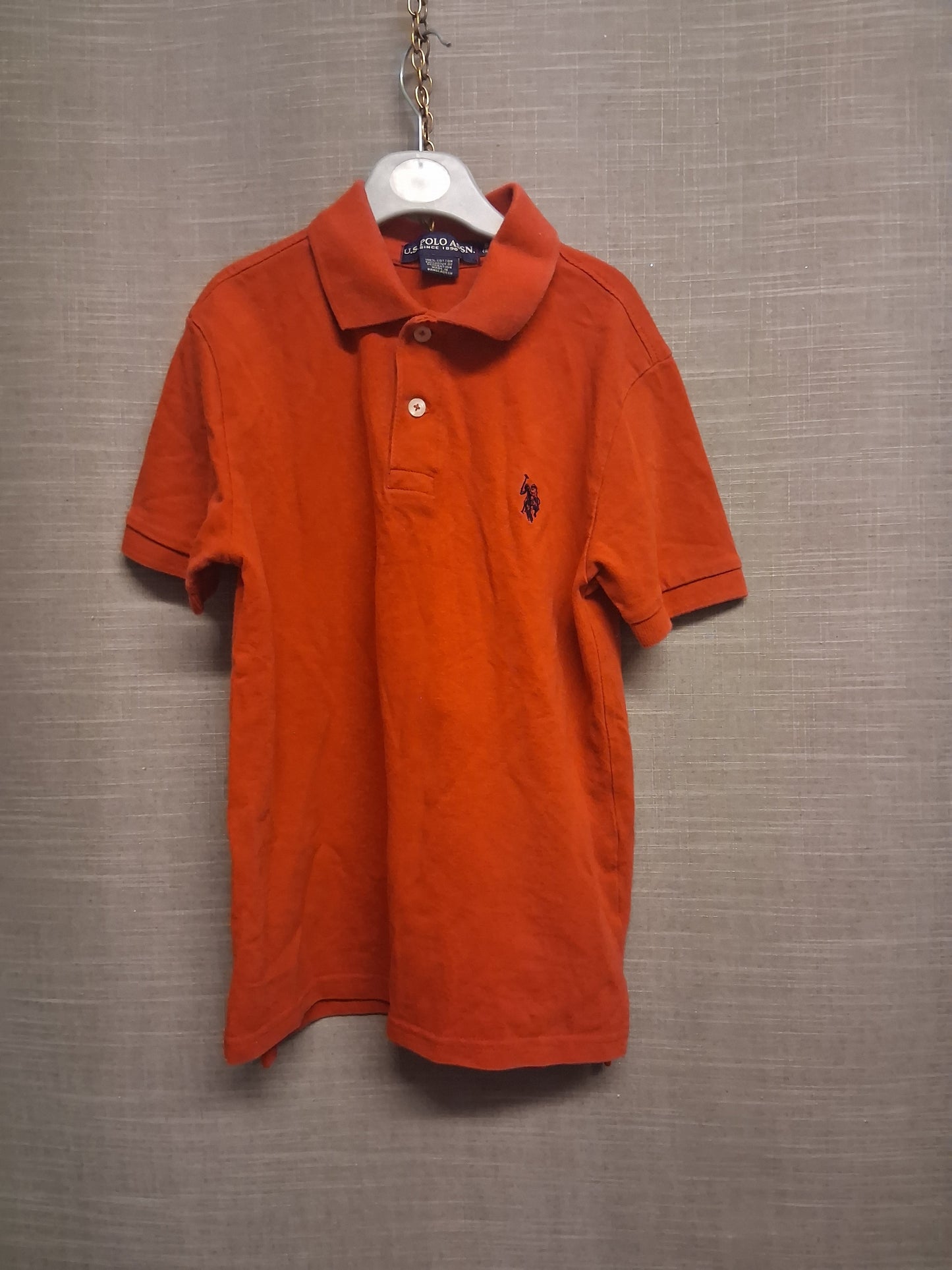 US Polo Assn Boys Red Polo T-Shirt Short Sleeve Age 8 Years