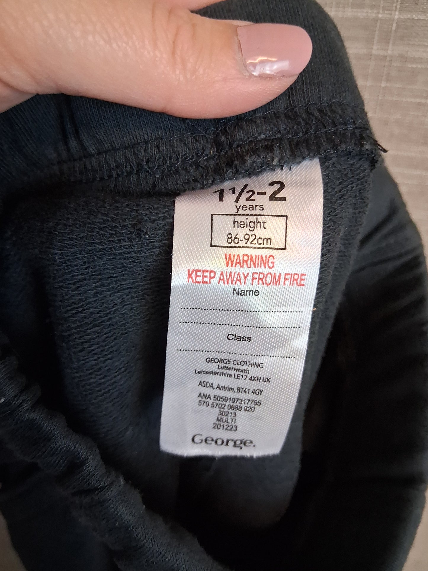 George Boys Dark Grey Jersey Shorts With Scales 18-24 Months